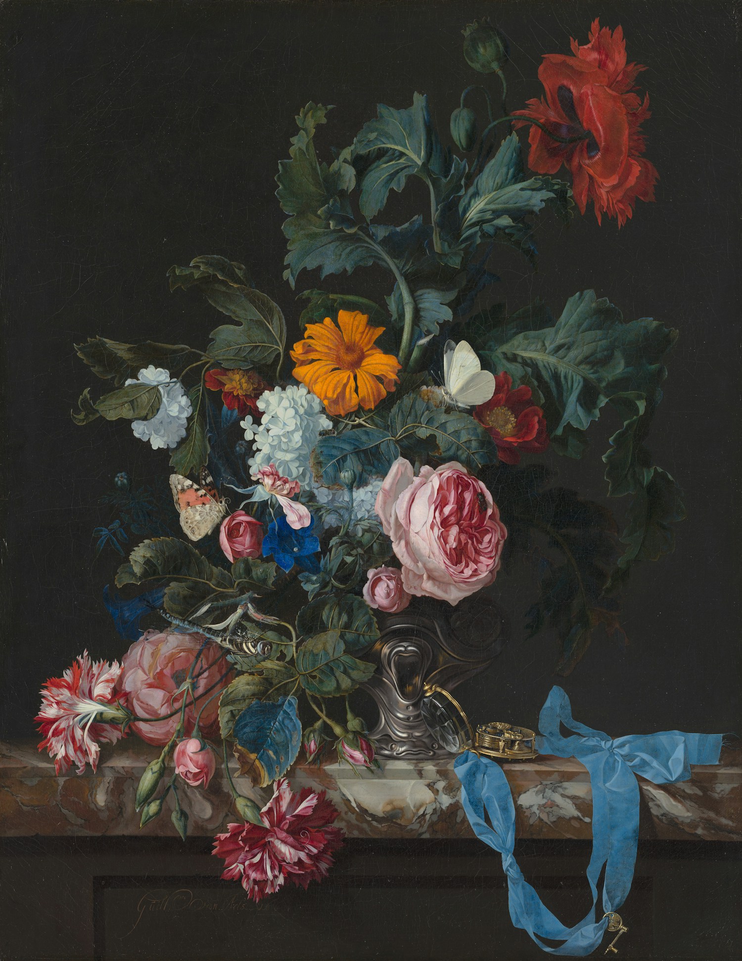 Expressive contemporary painting prepared for a museum auction